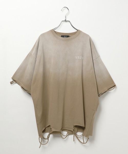 LAND MUSEUM(ランドミュージアム)の「LAND MUSEUM/ルーズダメージT(Tシャツ/カットソー・メンズ・ブラック/ベージュ・FREE)」の14枚目の写真