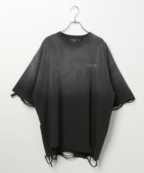 LAND MUSEUM(ランドミュージアム)の「LAND MUSEUM/ルーズダメージT(Tシャツ/カットソー・メンズ・ブラック/ベージュ・FREE)」の15枚目の写真