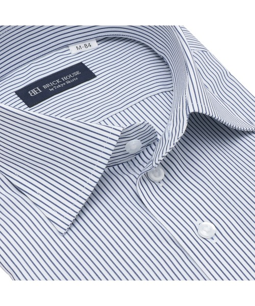 TOKYO SHIRTS（トウキョウシャツ）の「形態安定ノンアイロン ワイド 長袖ビジネスワイシャツ（ビジネスシャツ・メンズ・ブルー・首回り39cm-裄丈80cm/首回り39cm-裄丈84cm/首回り41cm-裄丈82cm/首回り41cm-裄丈86cm/首回り37cm-裄丈80cm/首回り37cm-裄丈84cm/首回り42cm-裄丈82cm/首回り42cm-裄丈86cm/首回り43cm-裄丈82cm/首回り43cm-裄丈86cm）」の2枚目の写真