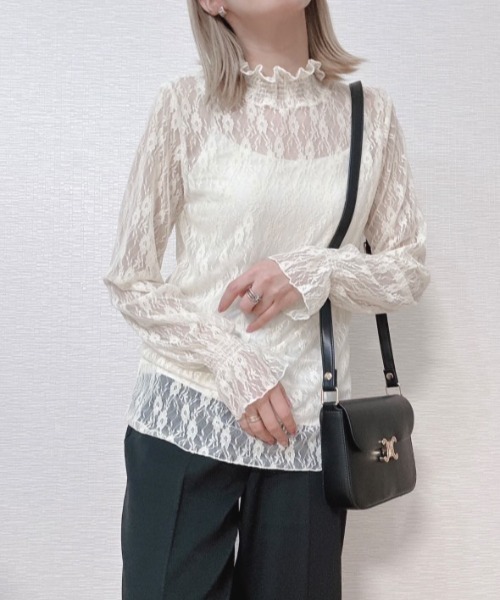 レースで仕込む、大人のときめき。 シアーレーストップス レディース