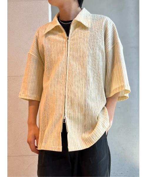 LOVELESS(ラブレス)の「ペタルムヨーリューストライプジップアップシャツ(シャツ/ブラウス・メンズ・ブラック/イエロー系その他2/レッド系その他・L/M)」の6枚目の写真
