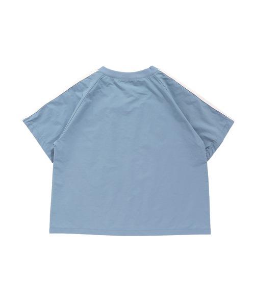 SISTER JENNI(SISTER JENNI)の「【シャカシャカ素材】Vネックタフタユニフォーム風ビッグT(Tシャツ/カットソー・キッズ・サックスブルー/オフホワイト/ネイビー・130cm/140cm/150cm/160cm)」の7枚目の写真