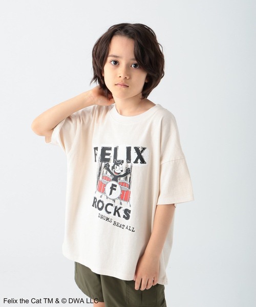 BAYFLOW（ベイフロー）の「【FELIX THE CAT(フィリックス・ザ・キャット)】別注ピグメントT(KIDS)（Tシャツ/カットソー・キッズ・レッド/アイボリー/チャコールグレー・110cm/120cm/130cm/140cm/150cm）」の2枚目の写真