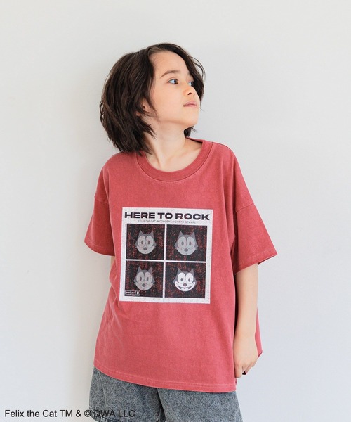 BAYFLOW（ベイフロー）の「【FELIX THE CAT(フィリックス・ザ・キャット)】別注ピグメントT(KIDS)（Tシャツ/カットソー・キッズ・レッド/アイボリー/チャコールグレー・110cm/120cm/130cm/140cm/150cm）」の3枚目の写真