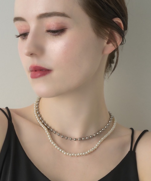 muku（ムク）の「CHAIN/PEARL×BALL（ネックレス・レディース・ゴールド/シルバー・FREE）」の3枚目の写真