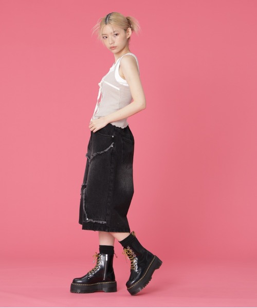 SIS(エスアイエス)の「SIS/エスアイエス/クロスデニムショーツ(その他パンツ・レディース・ブルー/ブラック・LARGE/MEDIUM)」の14枚目の写真