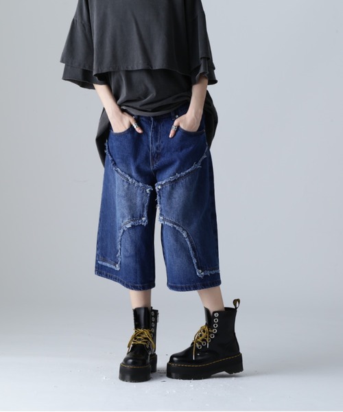 SIS(エスアイエス)の「SIS/エスアイエス/クロスデニムショーツ(その他パンツ・レディース・ブルー/ブラック・LARGE/MEDIUM)」の16枚目の写真