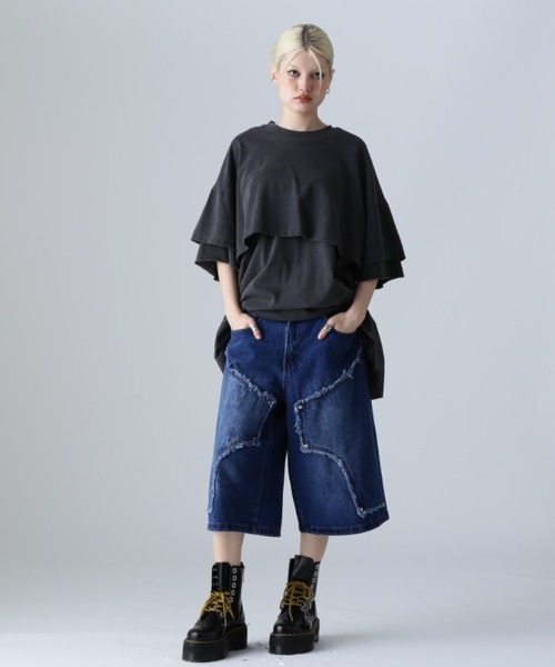 SIS(エスアイエス)の「SIS/エスアイエス/クロスデニムショーツ(その他パンツ・レディース・ブルー/ブラック・LARGE/MEDIUM)」の20枚目の写真
