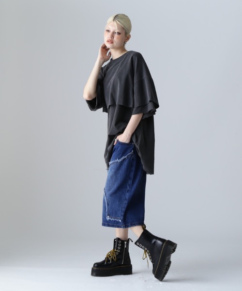 SIS(エスアイエス)の「SIS/エスアイエス/クロスデニムショーツ(その他パンツ・レディース・ブルー/ブラック・LARGE/MEDIUM)」の22枚目の写真
