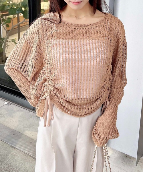 INGNI（イング）の「メッシュドロストトップス（Tシャツ/カットソー・レディース・アイボリー/ブラック/ベージュ・M）」の20枚目の写真