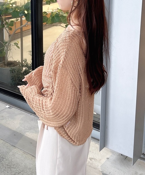 INGNI（イング）の「メッシュドロストトップス（Tシャツ/カットソー・レディース・アイボリー/ブラック/ベージュ・M）」の22枚目の写真