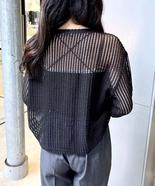 INGNI（イング）の「メッシュドロストトップス（Tシャツ/カットソー・レディース・アイボリー/ブラック/ベージュ・M）」の16枚目の写真