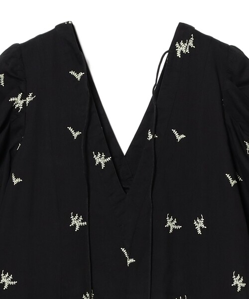 ne Quittez pas / ドット リーフ ギャザー ワンピース　ブラック NE QUITTEZ PAS!（ヌキテパ）の「ne Quittez pas / ドット