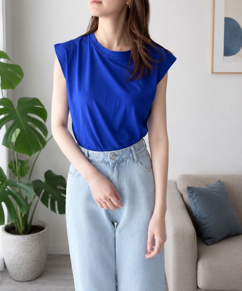 Amulet（アミュレット）の「【人気アイテム◎】二の腕が気にならない◎フレンチスリーブカットソー（Tシャツ/カットソー・レディース・ブラウン/ブラック/ホワイト/ベージュ/ネイビー/イエロー・M/L/XL）」の14枚目の写真