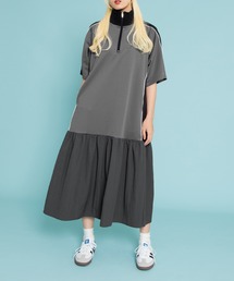 PUNYUS | 配色切り替えジャージワンピース(ワンピース)
