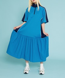 配色切り替えジャージワンピース