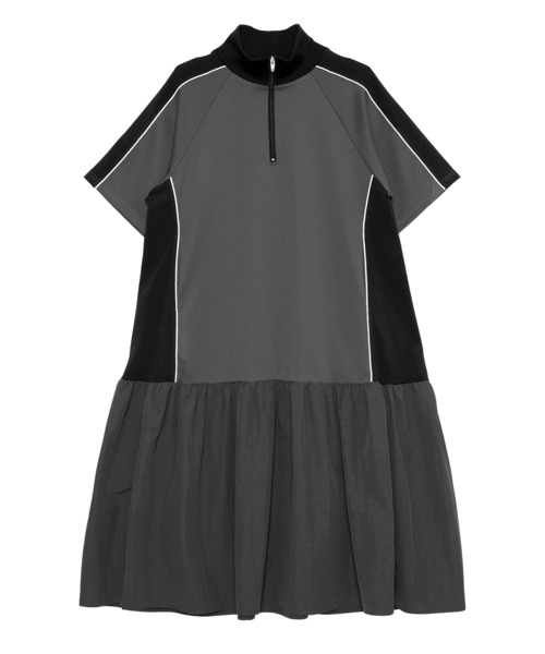 PUNYUS(プニュズ)の「配色切り替えジャージワンピース(ワンピース・レディース・グレー/ブルー・1/2/3/4)」の10枚目の写真