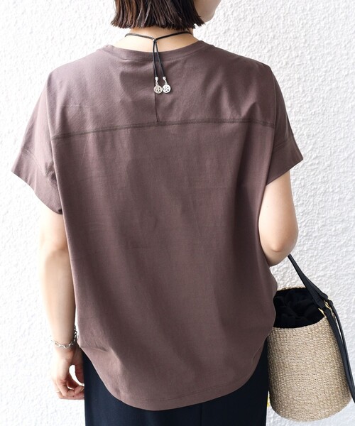 tシャツ 「接触冷感 / UVカット」コクーン フレンチ スリーブ プルオーバー レディース 接触冷感 / UVカット〉コクーン フレンチ スリーブ プルオーバー