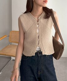 DISCOAT（ディスコート）の「【新色追加/WEB限定】フロントボタンベスト（ニット/セーター・レディース）」