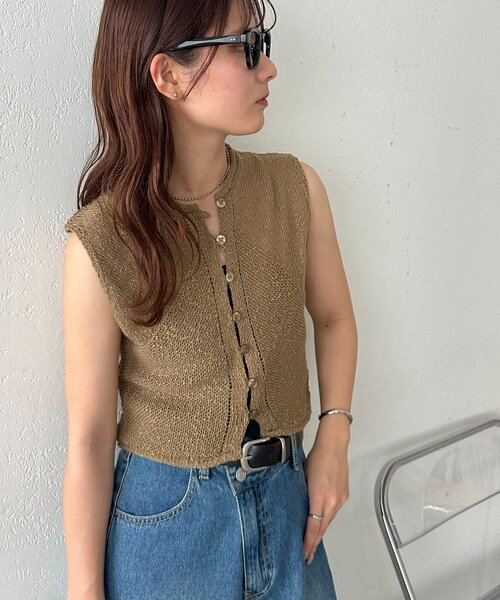 【未使用】DISCOAT ベージュ ウール ピーコート アンタイトル UNTITLED 【TICCA】ピーコート （ベージュ(052