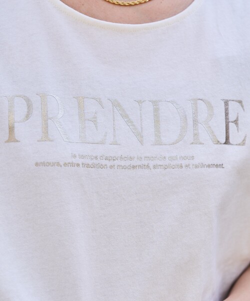 FREAK'S STORE（フリークスストア）の「ノースリーブ ロゴTシャツ/フレンチスリーブ 箔プリントTシャツ（Tシャツ/カットソー・レディース・オフホワイト/ブラック/ブラウン・ﾌﾘ-）」の12枚目の写真