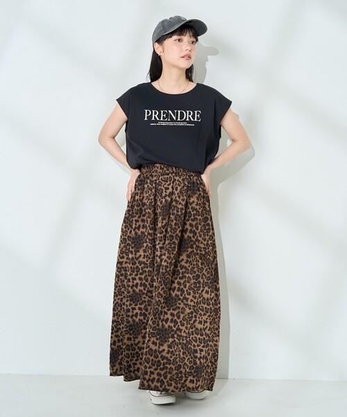 FREAK'S STORE（フリークスストア）の「ノースリーブ ロゴTシャツ/フレンチスリーブ 箔プリントTシャツ（Tシャツ/カットソー・レディース・オフホワイト/ブラック/ブラウン・ﾌﾘ-）」の13枚目の写真
