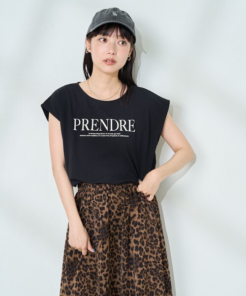 FREAK'S STORE（フリークスストア）の「ノースリーブ ロゴTシャツ/フレンチスリーブ 箔プリントTシャツ（Tシャツ/カットソー・レディース・オフホワイト/ブラック/ブラウン・ﾌﾘ-）」の16枚目の写真
