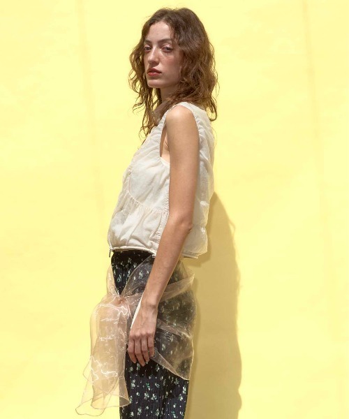 Airy Sheer Gathered Vest/エアリーシアーギャザーベスト