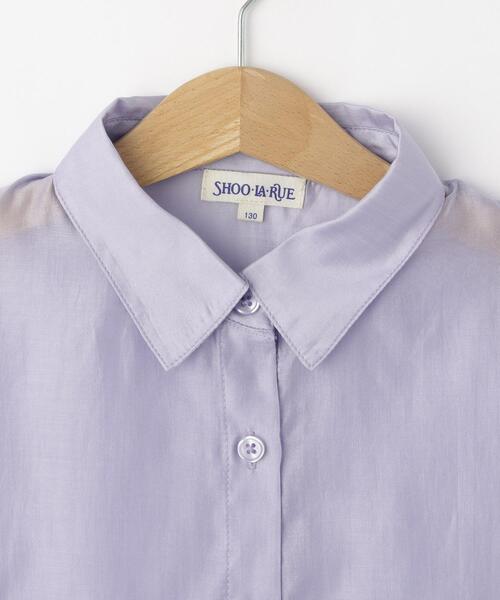 SHOO・LA・RUE（シューラルー）の「【130-150cm】程よい肌見せが叶う クロップドシアーシャツ（シャツ/ブラウス・キッズ・サックスブルー/パープル・13/14/15 ）」の5枚目の写真