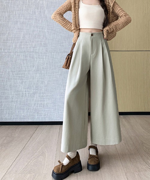 ReRe(リリ)の「タック付きハイウエストワイドパンツ(その他パンツ・レディース・ブラック/テラコッタ/ベージュ・MEDIUM/LARGE)」の1枚目の写真