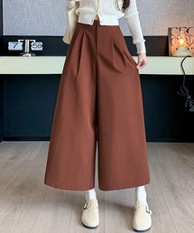 タック付きハイウエストワイドパンツ