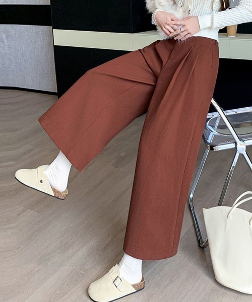 ReRe(リリ)の「タック付きハイウエストワイドパンツ(その他パンツ・レディース・ブラック/テラコッタ/ベージュ・MEDIUM/LARGE)」の15枚目の写真