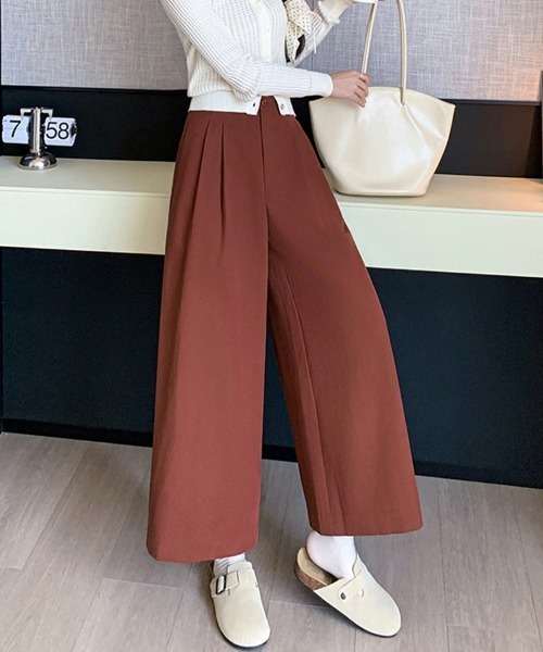 ReRe(リリ)の「タック付きハイウエストワイドパンツ(その他パンツ・レディース・ブラック/テラコッタ/ベージュ・MEDIUM/LARGE)」の14枚目の写真