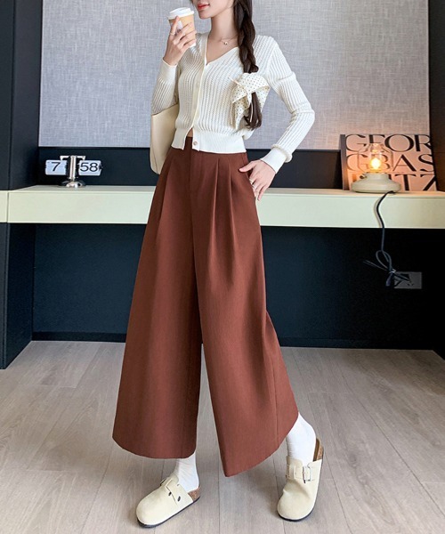 ReRe(リリ)の「タック付きハイウエストワイドパンツ(その他パンツ・レディース・ブラック/テラコッタ/ベージュ・MEDIUM/LARGE)」の13枚目の写真