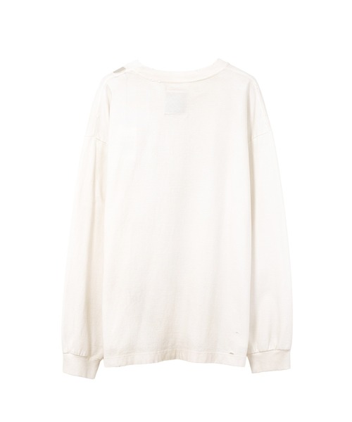 Maison MIHARA YASUHIRO(メゾンミハラヤスヒロ)の「Dog Printed Embellished Distressed Long Sleeve T-shirt(Tシャツ/カットソー・メンズ・ホワイト/ブラック/グレー・44/46/48)」の10枚目の写真