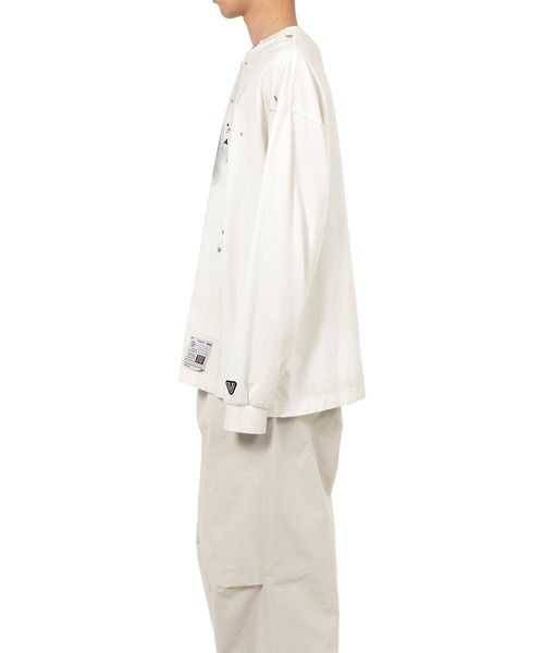 Maison MIHARA YASUHIRO(メゾンミハラヤスヒロ)の「Dog Printed Embellished Distressed Long Sleeve T-shirt(Tシャツ/カットソー・メンズ・ホワイト/ブラック/グレー・44/46/48)」の12枚目の写真