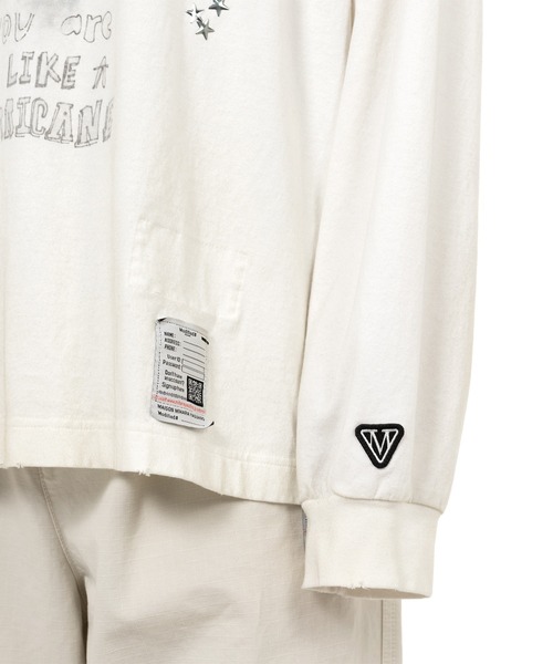 Maison MIHARA YASUHIRO(メゾンミハラヤスヒロ)の「Dog Printed Embellished Distressed Long Sleeve T-shirt(Tシャツ/カットソー・メンズ・ホワイト/ブラック/グレー・44/46/48)」の4枚目の写真