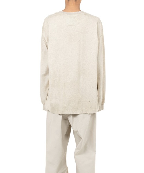 Maison MIHARA YASUHIRO(メゾンミハラヤスヒロ)の「Dog Printed Embellished Distressed Long Sleeve T-shirt(Tシャツ/カットソー・メンズ・ホワイト/ブラック/グレー・44/46/48)」の16枚目の写真