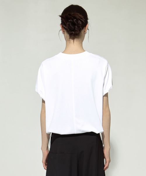 tシャツ 「UJOH/ウジョー」「STUDIOUS別注」Drawcord Short T/ドローコードショートTシャツ レディース UJOH/ウジョー】《STUDIOUS別注》Drawcord Short T/ドローコード