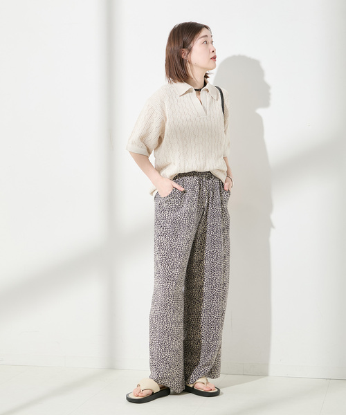 journal standard L'essage（ジャーナルスタンダードレサージュ）の「《追加》《別注》【LUSANA / ルサーナ】CICI PANTS：パンツ（その他パンツ・レディース・オートミール/ブラック系その他・X-SMALL/SMALL）」の5枚目の写真