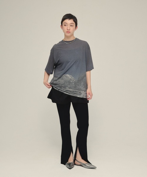 eL(エル)の「【eL】Day And Night TEE/570727(Tシャツ/カットソー・レディース・ネイビー系/グレー系その他・FREE)」の7枚目の写真