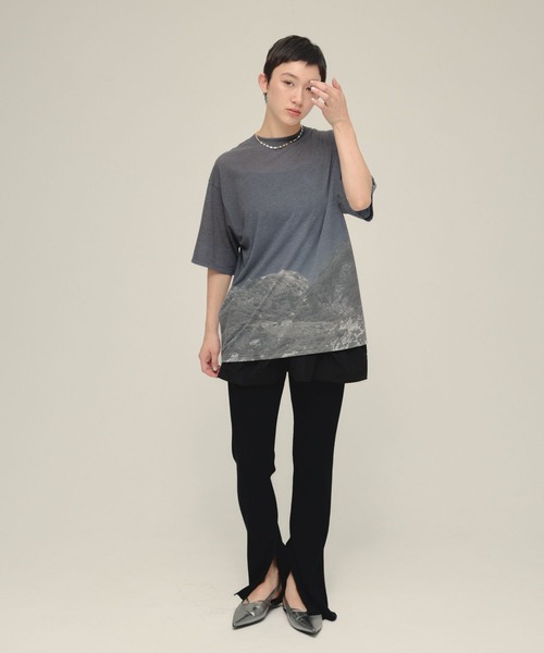 eL(エル)の「【eL】Day And Night TEE/570727(Tシャツ/カットソー・レディース・ネイビー系/グレー系その他・FREE)」の9枚目の写真