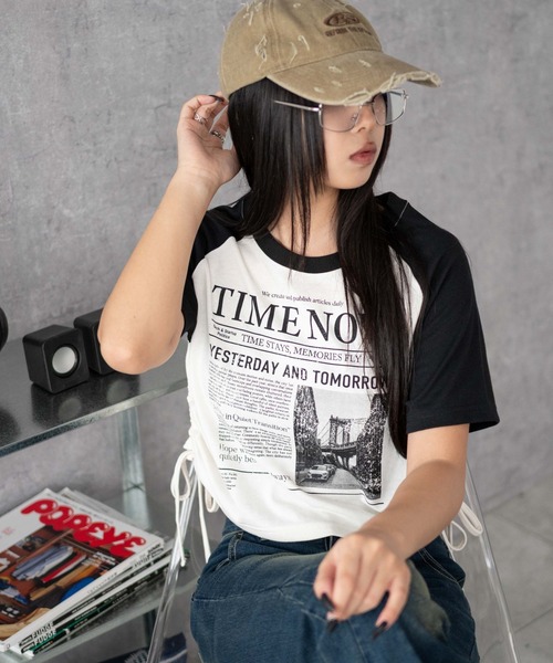 WEGO(ウィゴー)の「WEGO/グラフィックショートサイドリボンドロストT(Tシャツ/カットソー・レディース・その他7/その他4/その他5/その他1/その他2/その他3/その他6/その他9/その他8/その他10・FREE)」の2枚目の写真