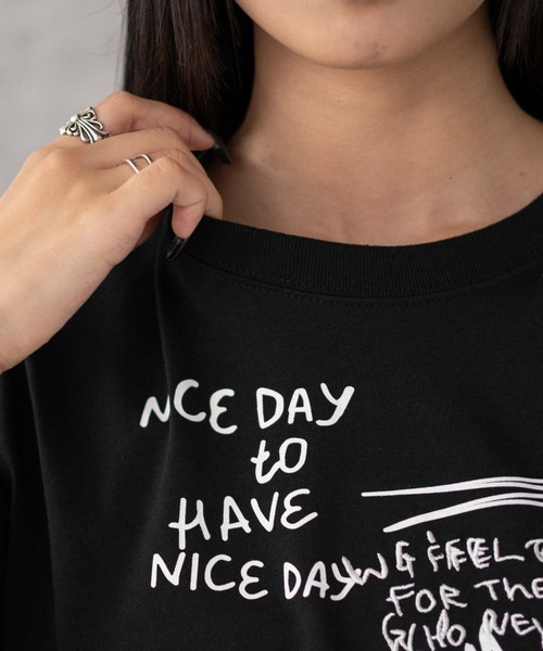 WEGO(ウィゴー)の「WEGO/グラフィックショートサイドリボンドロストT(Tシャツ/カットソー・レディース・その他7/その他4/その他5/その他1/その他2/その他3/その他6/その他9/その他8/その他10・FREE)」の22枚目の写真
