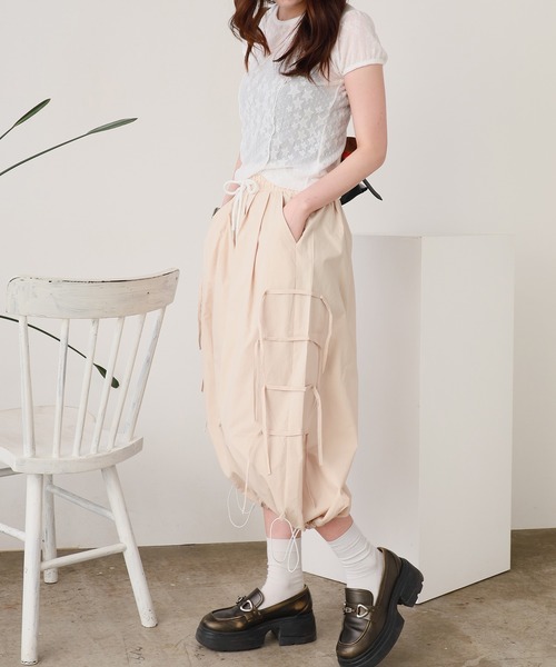 ROOPTOKYO（ループトウキョウ）の「サイド紐デザインワイドパンツ（その他パンツ・レディース・ホワイト/グレー/ブラック・M/L）」の13枚目の写真