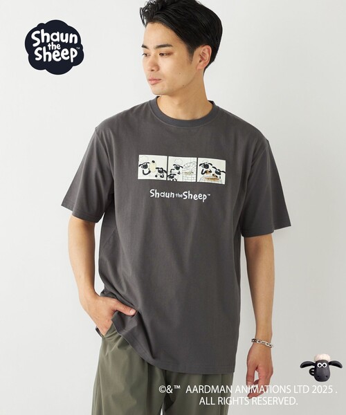 SHIPS Colors(シップス カラーズ)の「SHIPS Colors:ひつじのショーン コミック プリント Tシャツ◇(Tシャツ/カットソー・メンズ・ダークグレー/ホワイト・SMALL/X-LARGE/LARGE/MEDIUM)」の2枚目の写真