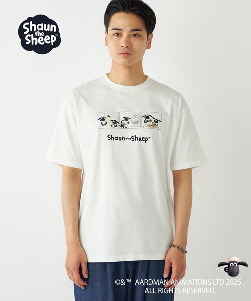 SHIPS Colors(シップス カラーズ)の「SHIPS Colors:ひつじのショーン コミック プリント Tシャツ◇(Tシャツ/カットソー・メンズ・ダークグレー/ホワイト・SMALL/X-LARGE/LARGE/MEDIUM)」の3枚目の写真