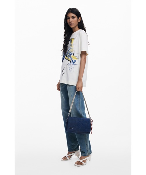 Desigual（デシグアル）の「マンダラエンボスクロス　ショルダーミニバッグ（ボディバッグ/ウエストポーチ・レディース・ブルー・FREE）」の6枚目の写真