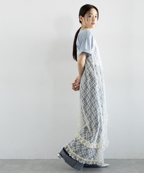 RAGEBLUE（レイジブルー）の「アシメレースキャミワンピース（ワンピース・レディース・ホワイト/ブラック・FREE）」の3枚目の写真