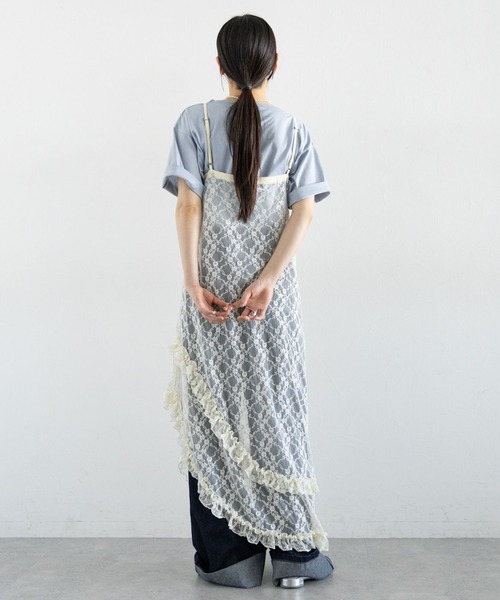 RAGEBLUE（レイジブルー）の「アシメレースキャミワンピース（ワンピース・レディース・ホワイト/ブラック・FREE）」の5枚目の写真